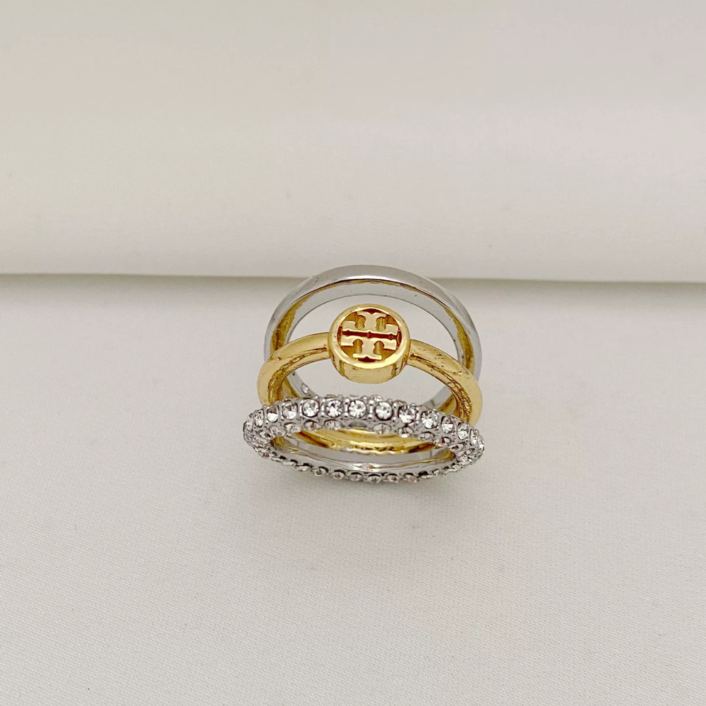Tory Burch Rhinestone Triple Layer Ring - Picture 6 of 6